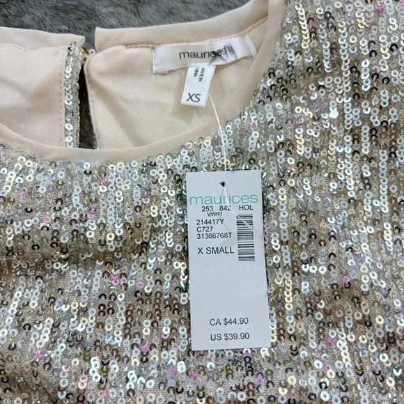 NWT Maurice’s Sequin Padded Shoulder Top - Picture 4 of 12
